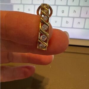 18 kt Gold and Diamond Women's Hoop Earrings